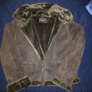 XOXO Vintage Chocolate Brown Faux Fur Coat Size: XL Fits: Large Sz Wearers Best